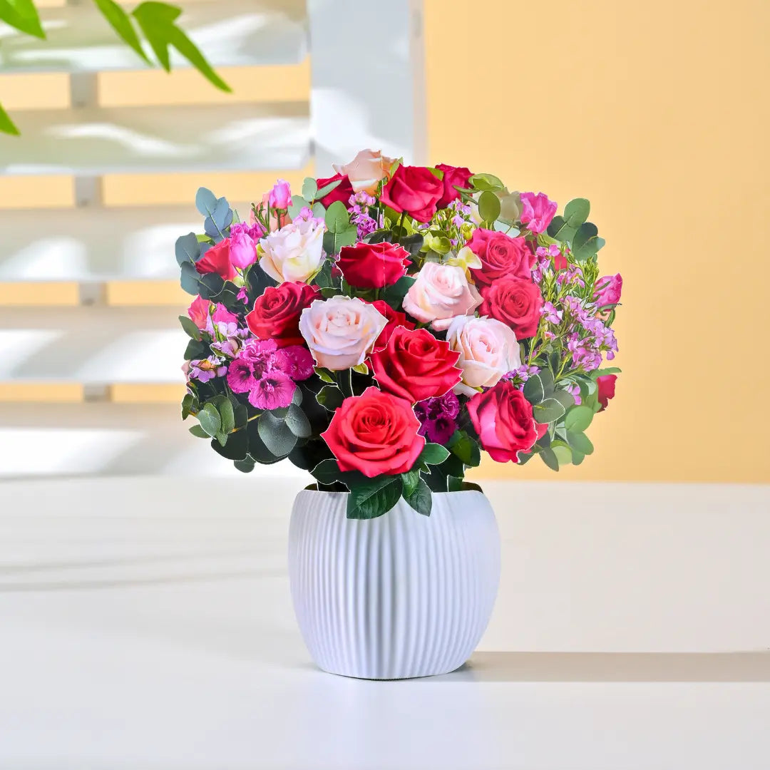 Mini Rosy Radiance Pop-Up Bouquet – PetalPal