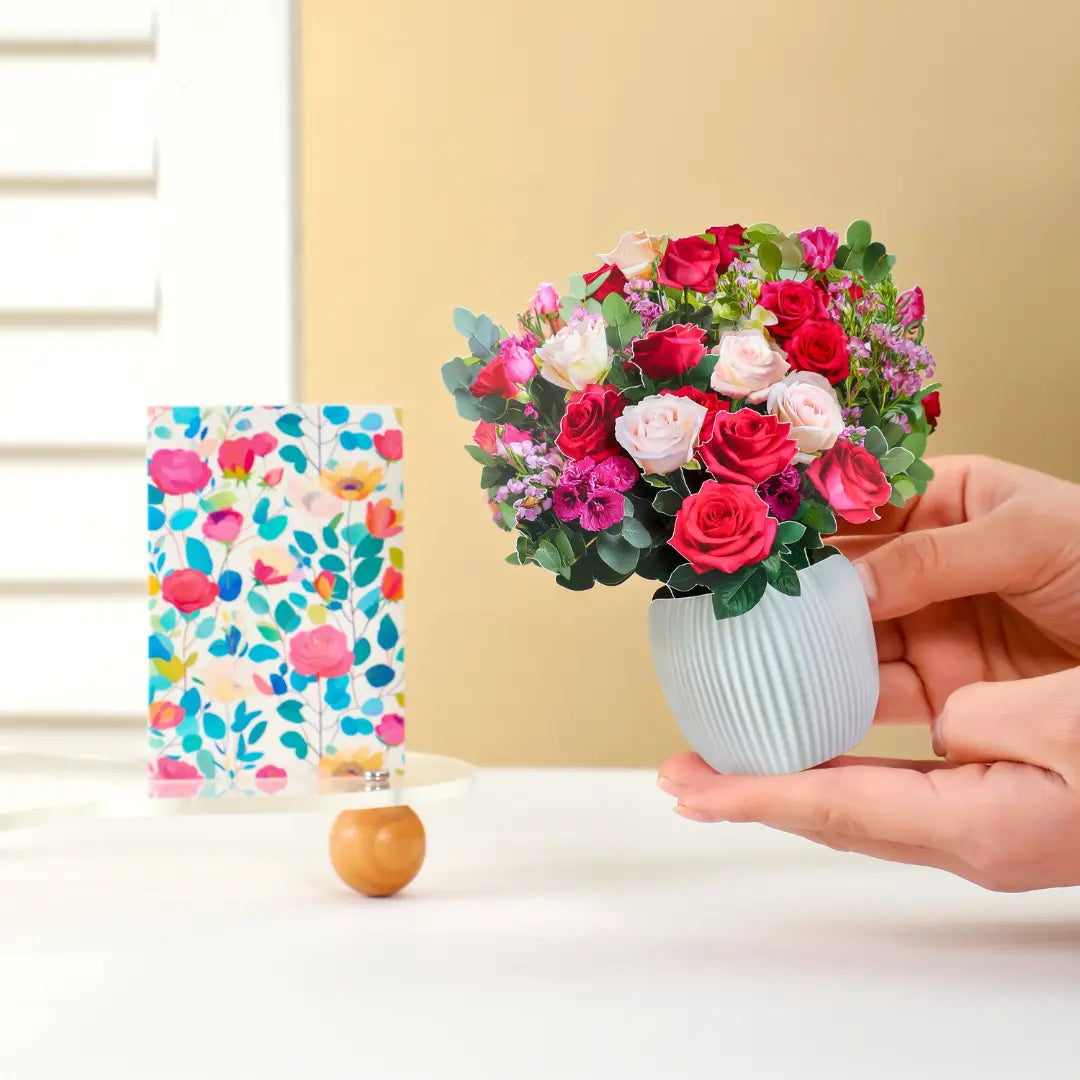 Mini Rosy Radiance Pop-Up Bouquet – PetalPal