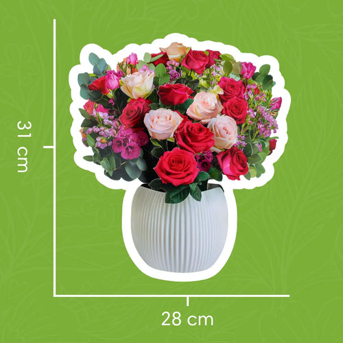 Rosy Radiance Pop-Up Bouquet